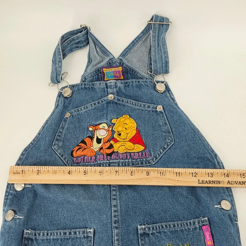 Disney Winnie the Pooh Tigger Vintage 100 Acre Denim Overall Dress Kids Small